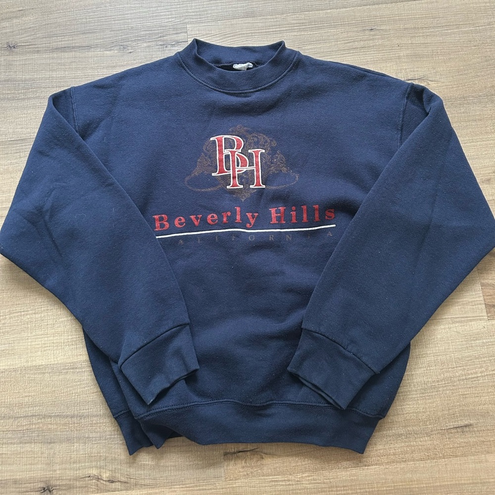 vintage navy beverly hills crewneck